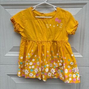 Girls Yellow Floral Hello Kitty Tunic